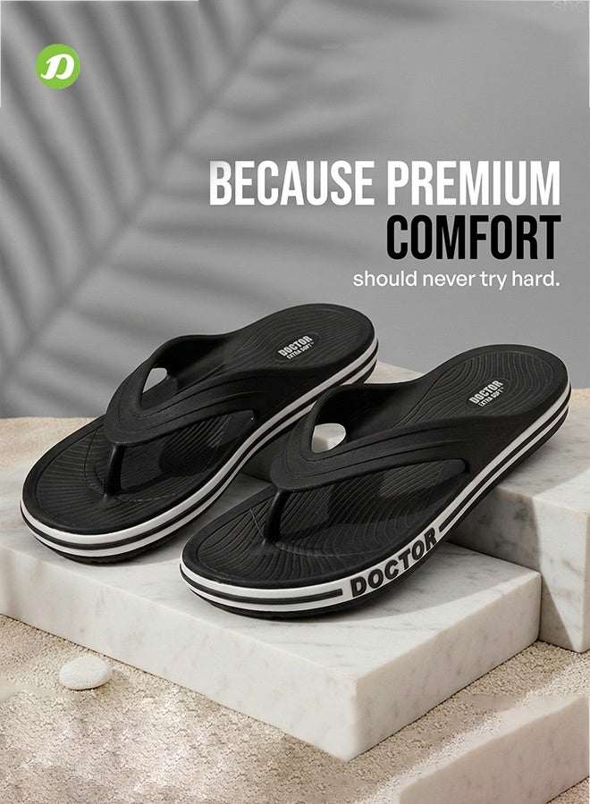 DOCTOR EXTRA SOFT شباشب دكتور إكسترا سوفت الرجالية الكلاسيكية والعصرية ذات النعل المريح بتقنية الضغط الإبري للبالغين | مريحة وخفيفة الوزن | أنيقة ومضادة للانزلاق | شباشب يومية مقاومة للماء للرجال/الأولاد D-553 - Image 2